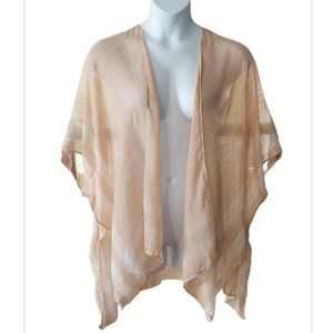 NWT Liz Claiborne Gauze Sand Kimono Vest ~sz OS